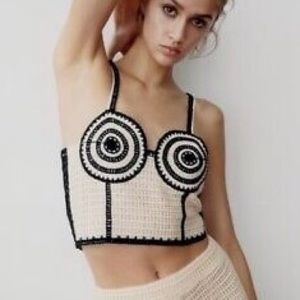 Zara Crochet Corset Size M
